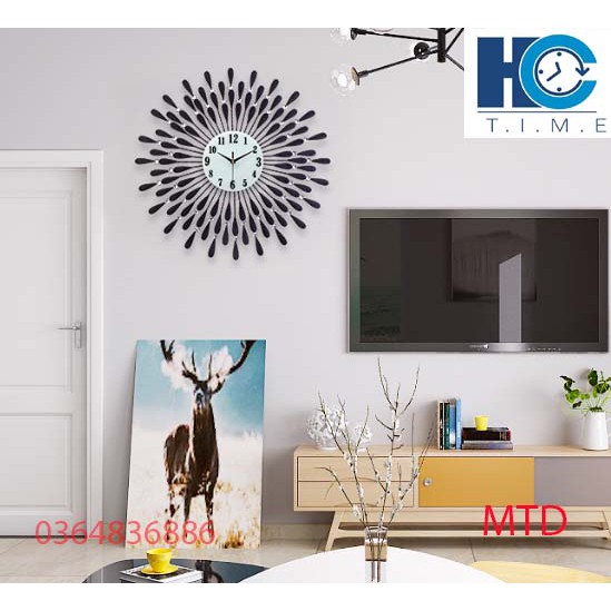 Đồng hồ treo tường trang trí giọt nước decor MTD kích thước 70x70 cm