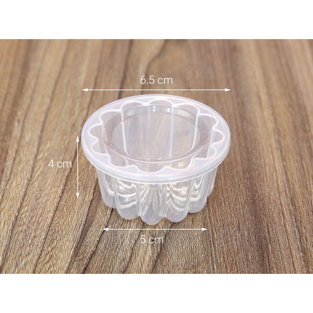 BỘ 10 KHUÔN LÀM RAU CÂU BÁNH FLAN 6CM CHỊU NHIỆT TRONG LÒ HẤP KÈM NẮP ĐẬY