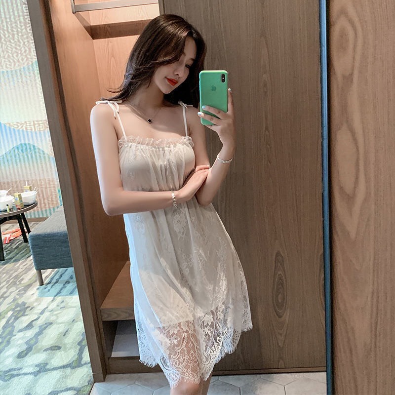 Đầm ngủ suông 2 dây ren | Váy ngủ bánh bèo gợi cảm xinh xắn