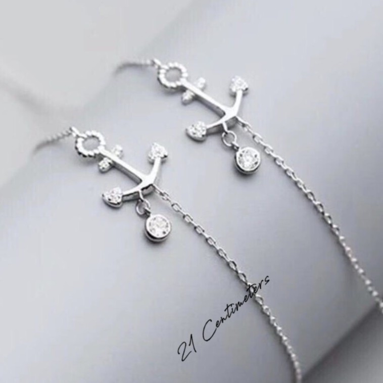 Lắc chân bạc 21 Centimeters Mỏ neo | BigBuy360 - bigbuy360.vn