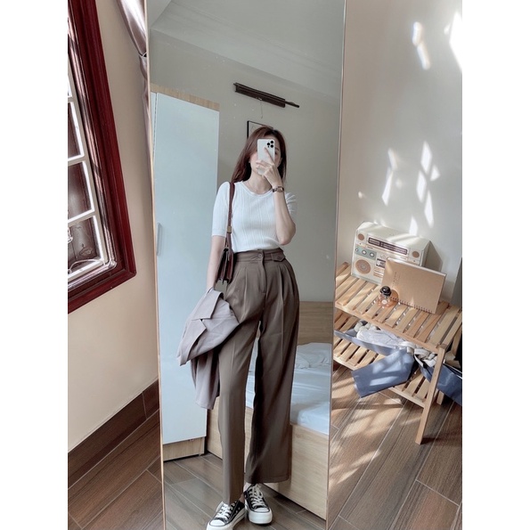 Julia pants - quần vải ống suông Hàn Quốc Regen