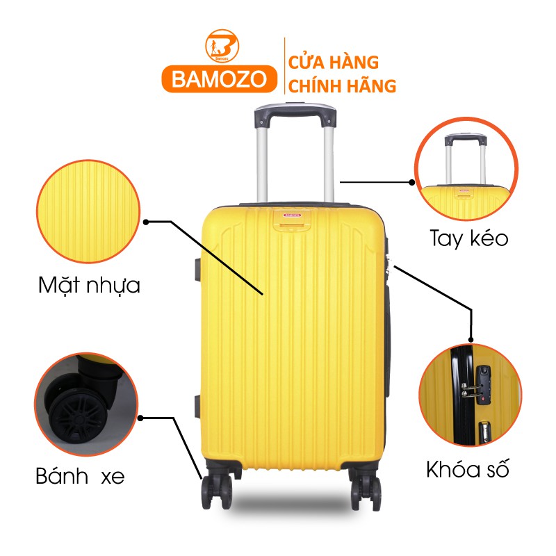 [Mã MABRBMZ5 giảm 10% tối đa 30K đơn 150k] Vali du lịch kéo Size 24inch xách tay Bamozo 8801