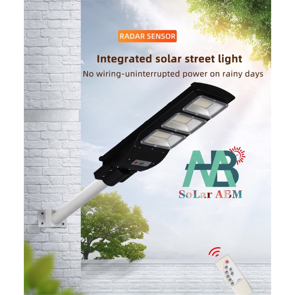 100W Đèn Đường Tấm Pin Liền Thể Năng Lượng Mặt Trời , Cảm Biến Chuyển Động , IP67 Chống Nước , mã : ABM-HX21100A