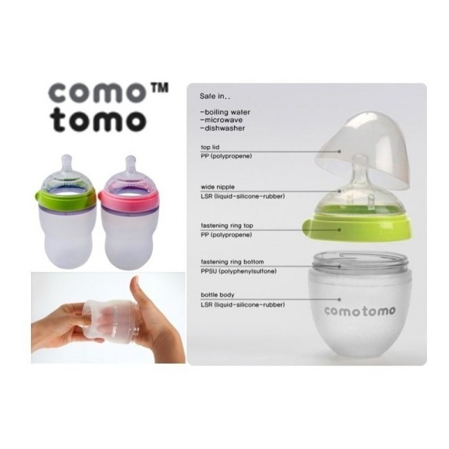 Nắp, cổ, thân bình sữa Mỹ 150ml và 250ml - Comotomo