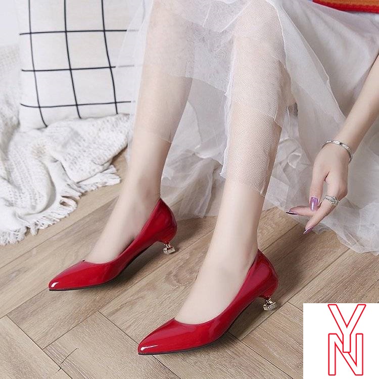 Giày Cao Gót Da Bóng 3D Thời Trang Hàn Quốc Cho Nữ