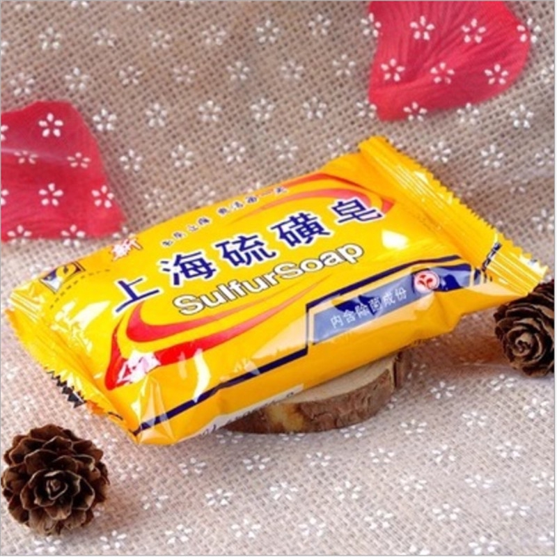 (hàng Mới Về) Xà Phòng Sulfur Shanghai 85g Kiềm Dầu hỗ trợ giảm Mụn Hiệu Quả