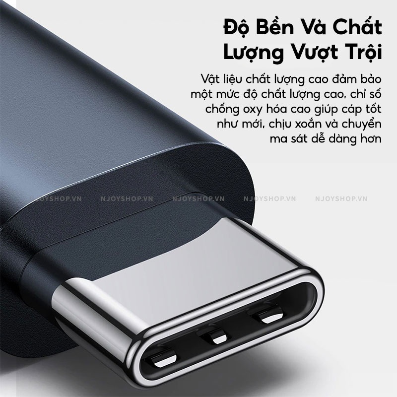 Cáp Sạc Nhanh Baseus 100w Type C To Type C Truyền Tải Dữ Liệu Tốc Độ Cao Cho Laptop Njoyshop