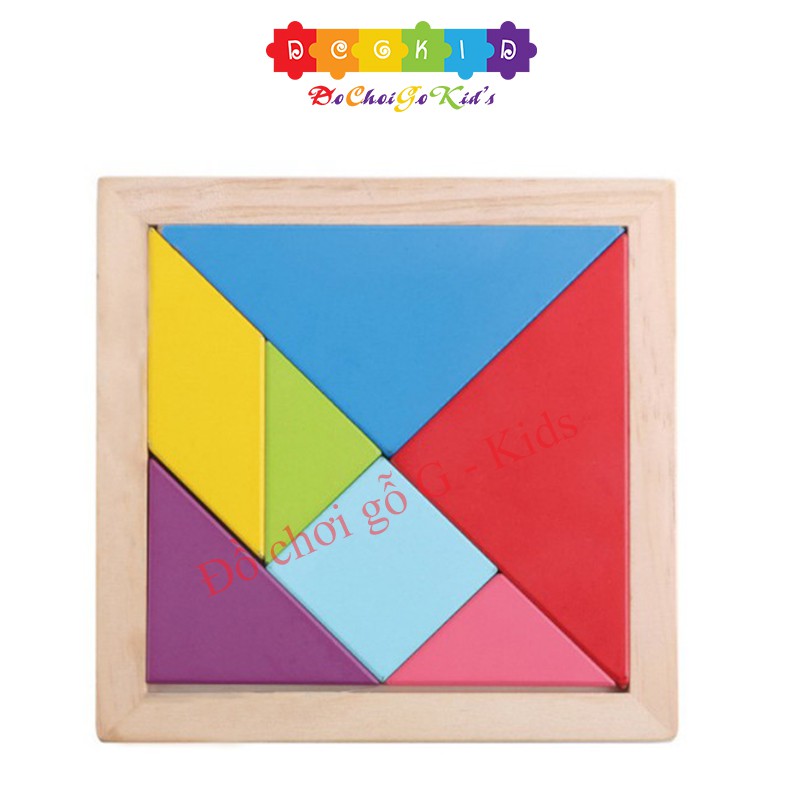 Đồ chơi ghép trí uẩn tangram size lớn 18 x 18 cm cho bé