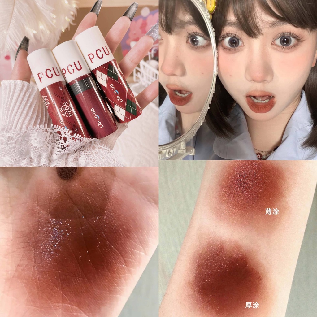 Son Bóng Lì Pcu Mịn Như Nhung Trang Điểm Trắng Và Không Phai Phong Cách retro Cho Sinh Viên Tiệc Tùng