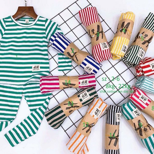 Combo 5 bộ cotton len HM cho bé