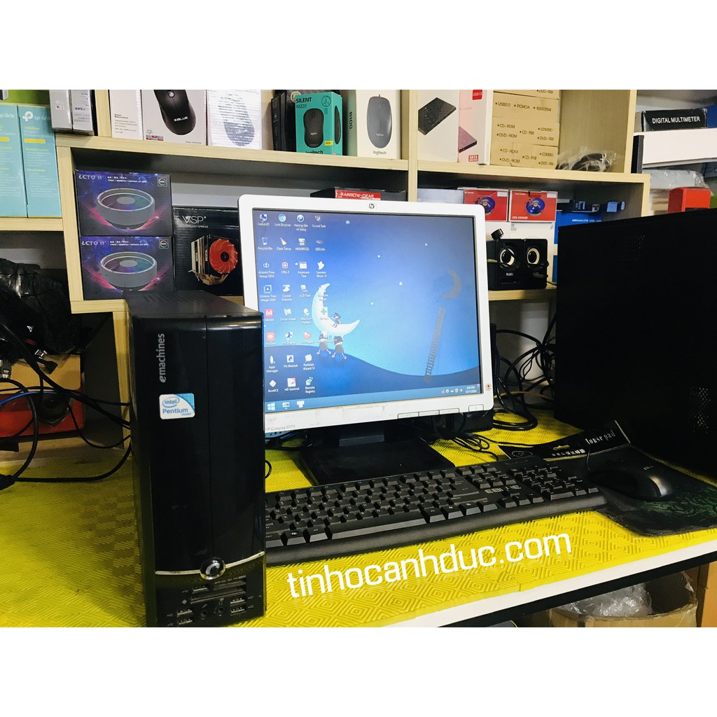 Bộ máy tính để bàn mini pc Acer Core2 Ram 4G HDD 250g kèm màn hình 17 TẶNG kèm phím chuột đầy đủ WIFI LOA  văn phòng