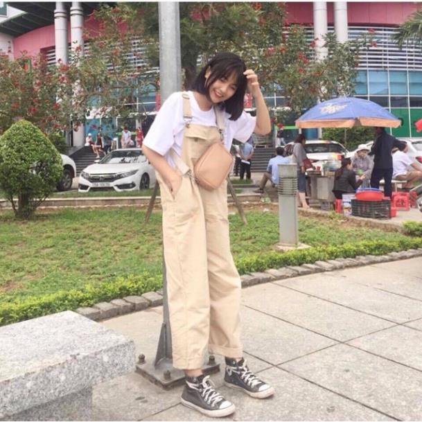 Quần Yếm kaki nam nữ,Quần Yếm Unisex 2 túi ngực form thụng phong cách Ulzzang trẻ trung, kiểu dáng baggy suông