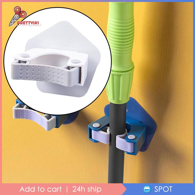 [Prettyia1] Kẹp Giữ Cây Lau Nhà Gắn Tường Bằng ABS Chắc Bền Không Cần Lắp Đặt Cho Nhà