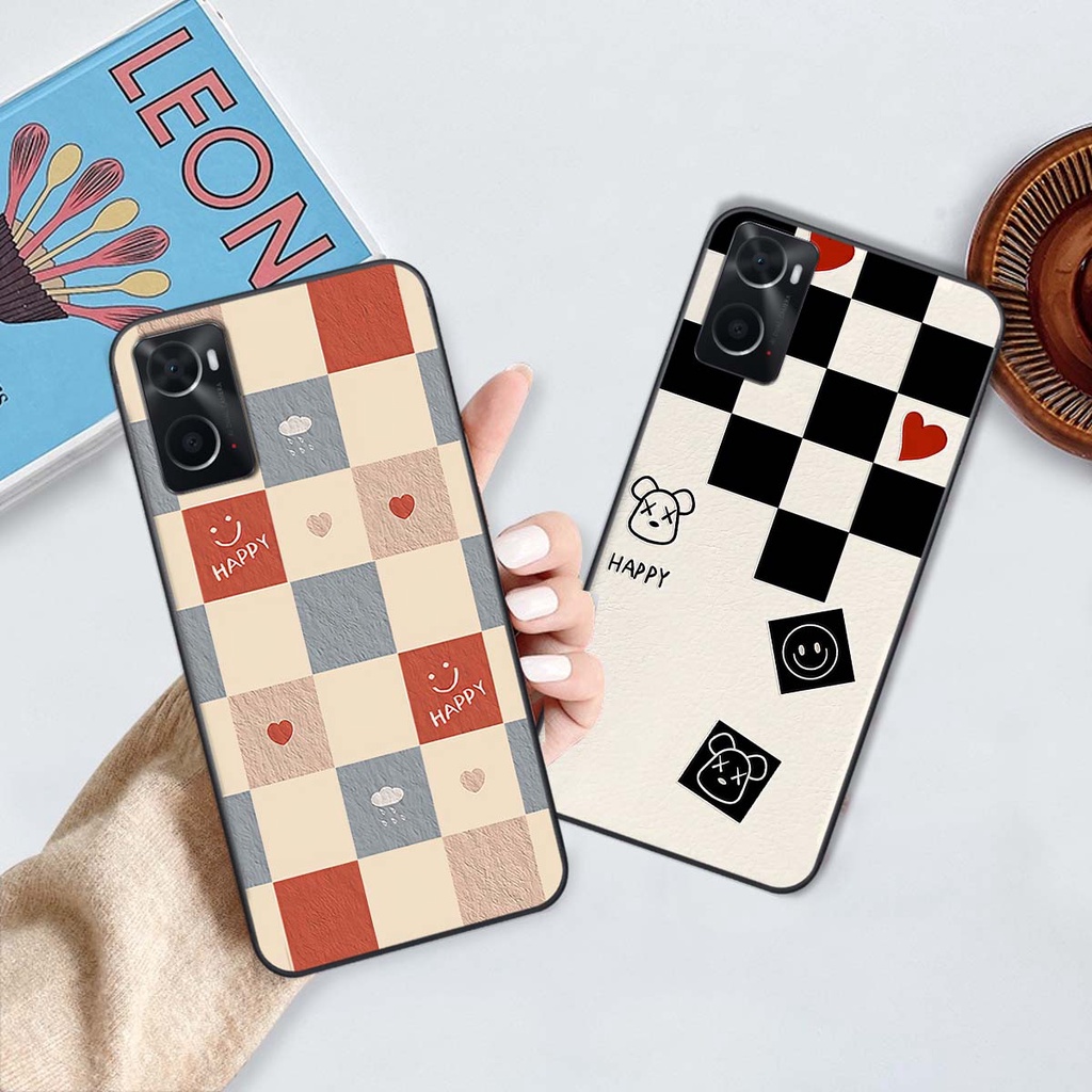 Ốp Oppo A76 caro trái tim cá tính, thời trang siêu đẹp, siêu phong cách