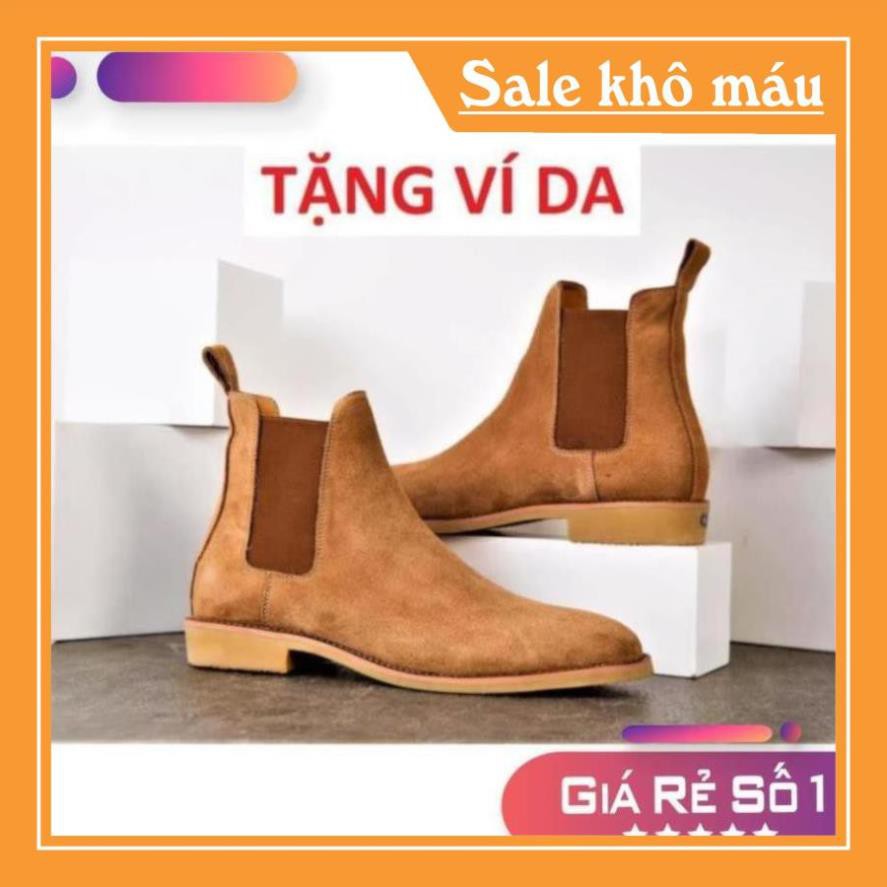 Giày Da Lộn Cao Cấp Đế Cao Su Êm Cực Bền Made in VIETNAM - BẢO HÀNH 12 THÁNG Sale 11 :