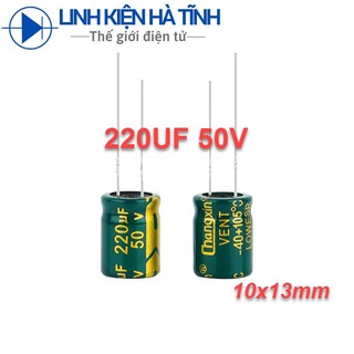 10 con 220uf 50v 10x13mm tụ hóa tụ xanh 220uf 50v