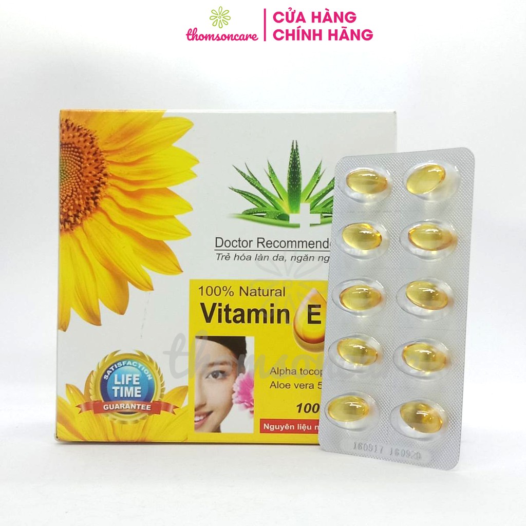 Viên uống Vitamin E 400 Giúp làm đẹp da, giảm lão hóa - Hộp 100 viên. | Thế Giới Skin Care