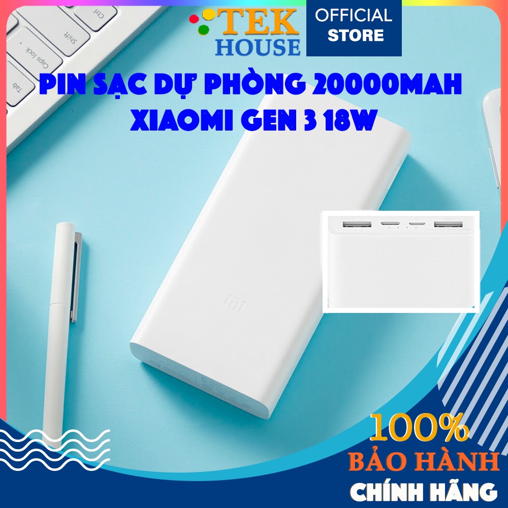 20000mAh 18W | Sạc Dự Phòng 30000 mAh Xiaomi Mi Powerbank 3 - Chính Hãng