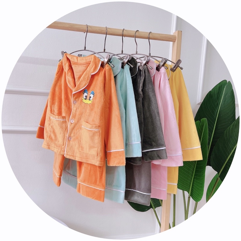 Set nỉ băng lông pizama cho bé