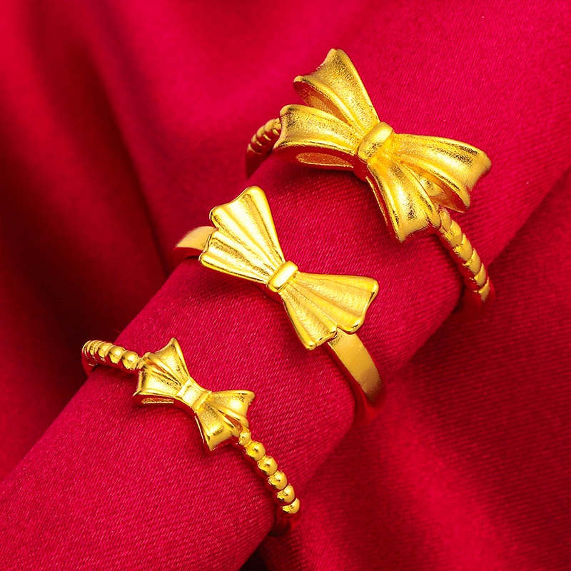 Nhẫn Mạ Vàng Hình Nơ Kiểu Dáng Mới Lạ Bắt Mắt