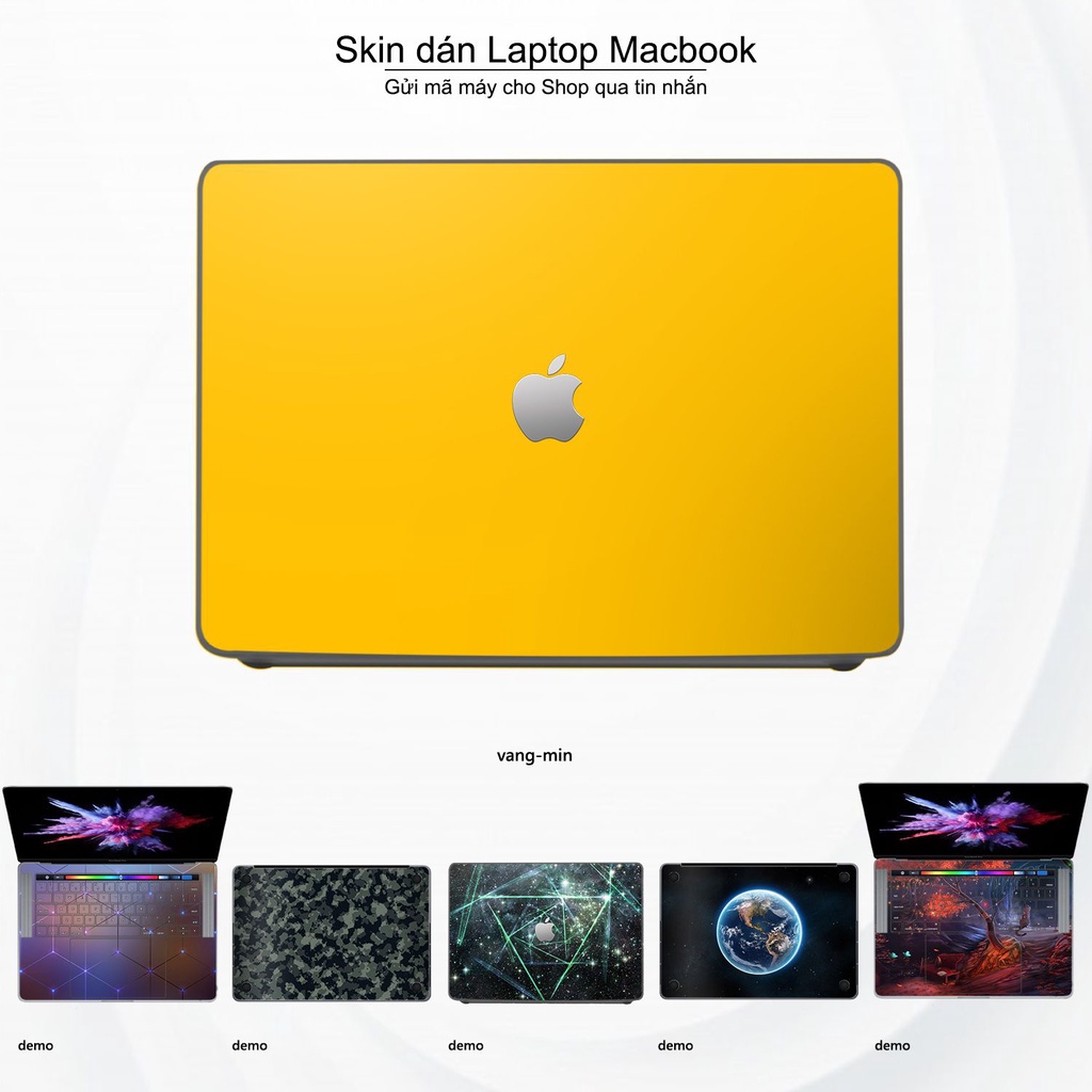 Skin dán Macbook mẫu Aluminum Chrome vàng mịn (đã cắt sẵn, inbox mã máy cho shop)