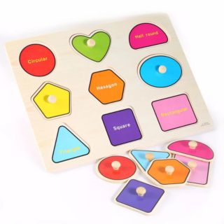 Combo 3 bộ Bảng Gỗ Ghép Hình Có Núm