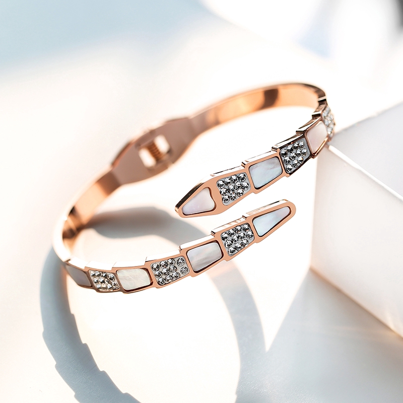 Vòng đeo tay MAYEBE LAVEND bằng thép titan phong cách Hàn Quốc dành cho nữ