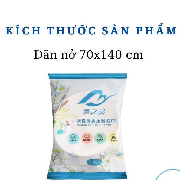 Khăn Tắm Viên Nén Du Lịch (70X140CM) Dùng Một Lần, Khăn Tắm Cotton Tiện Lợi
