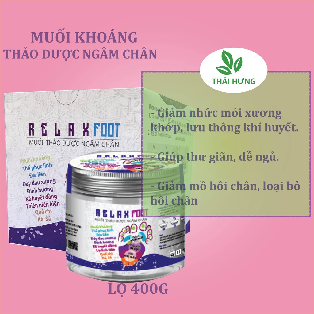 Muối Ngâm Chân Thảo Dược Relax Foot Thái Hưng 100% Thiên Nhiên 400gr