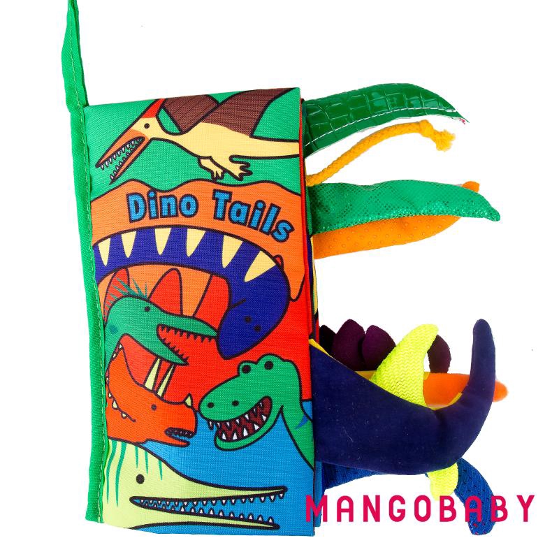 Sách tranh có các đuôi động vật 3D bằng vải mềm bằng tiếng Anh cho trẻ em