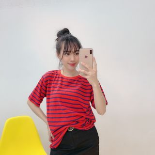Áo thun form rộng kẻ sọc (dưới 60 kg )