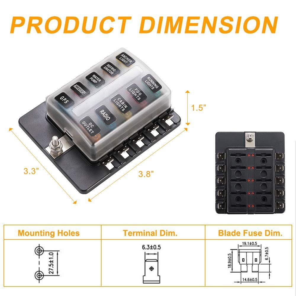 Giá Đỡ Cầu Chì LAYOR1 Lưỡi 12V / 32V 10 Chiều Bằng Nhựa Có Đèn LED Báo Hiệu Cho Tàu Thuyền