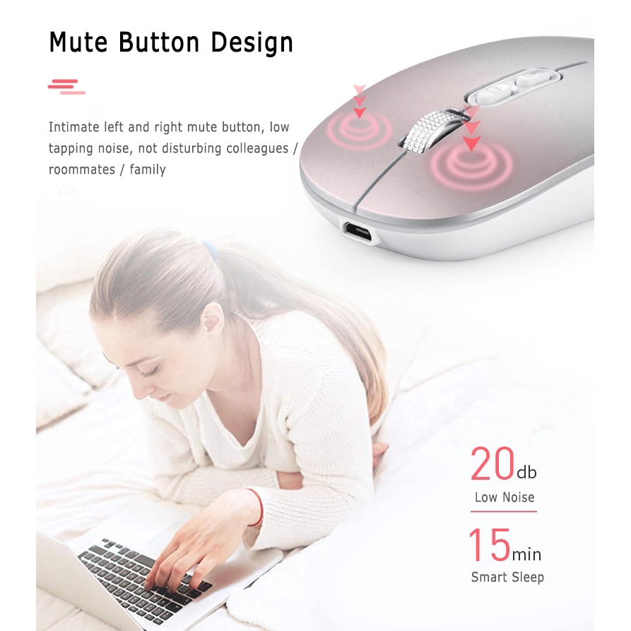 Chuột không dây wireless bluetooth M103 tự sạc cho laptop macbook ipad