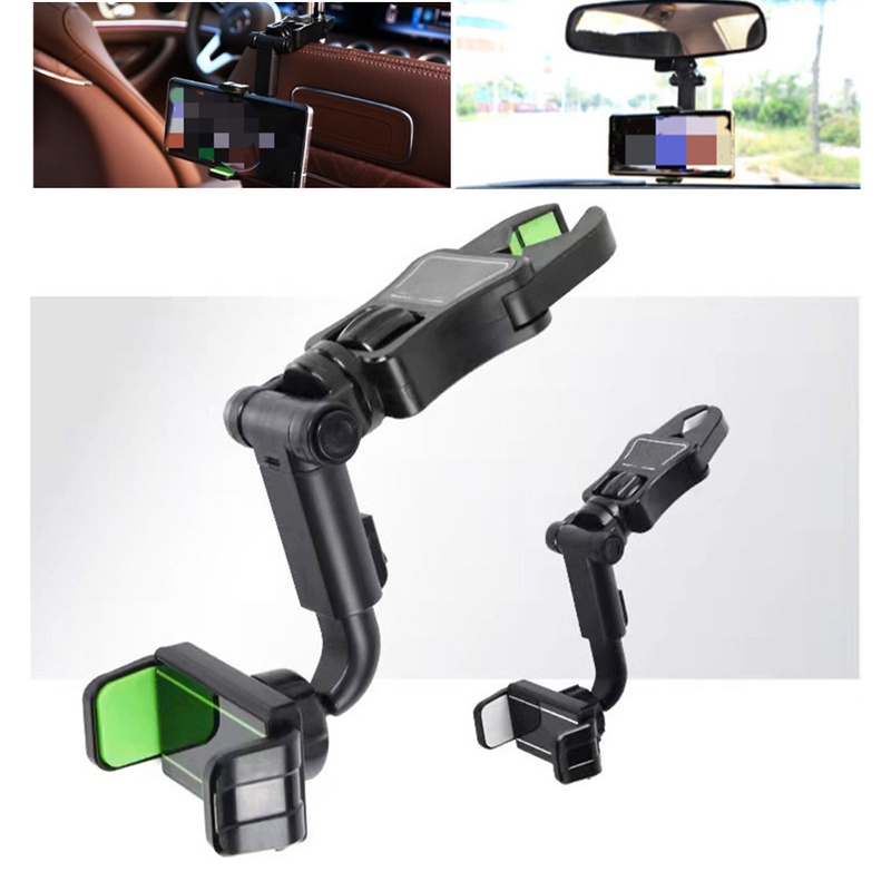 Giá đỡ điện thoại trên gương chiếu hậu trên ô tô Giá đỡ điện thoại trên ô tô có thể xoay và có thể thu vào Đa chức năng 360 ° cho tất cả điện thoại di động và tất cả ô tô