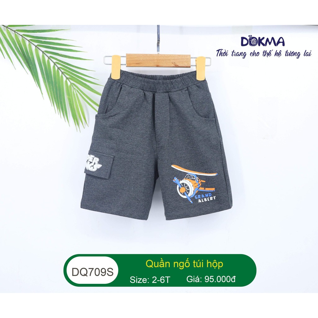 [Mã SKAMCLU7 giảm 10% cho đơn từ 0Đ] Quần ngố túi hộp DOKMA vải cotton cho bé trai 2-6 tuổi DQ790S