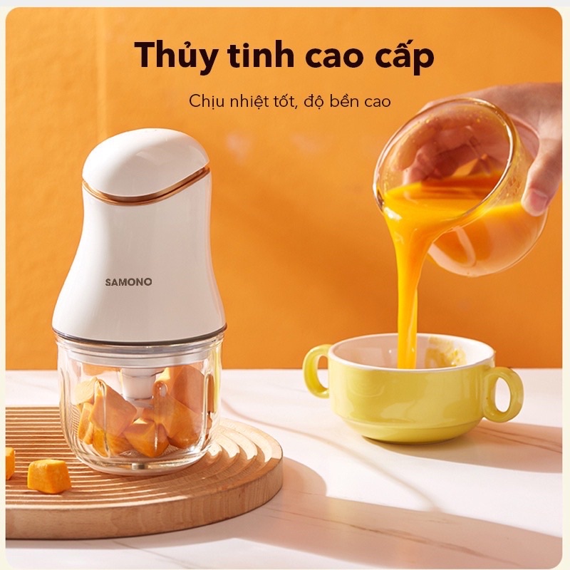 [BH 12 THÁNG] MÁY XAY THỰC PHẨM MINI ĐA NĂNG SAMONO SW099 XAY THỊT TỎI ỚT CÔNG SUẤT 200W