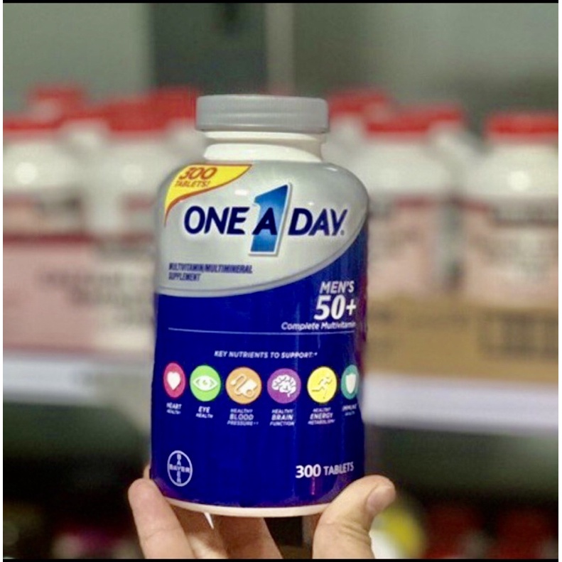 💙🕺🏼 Vitamin Tổng Hợp cho Nam trên 50 tuổi ONE A DAY MEN’S 50+ Complete Multivitamin 300 viên của Mỹ
