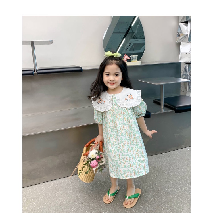 Đầm Công Chúa In Hoa Thời Trang Mùa Hè Hàn Quốc Mới Cho Bé Gái
