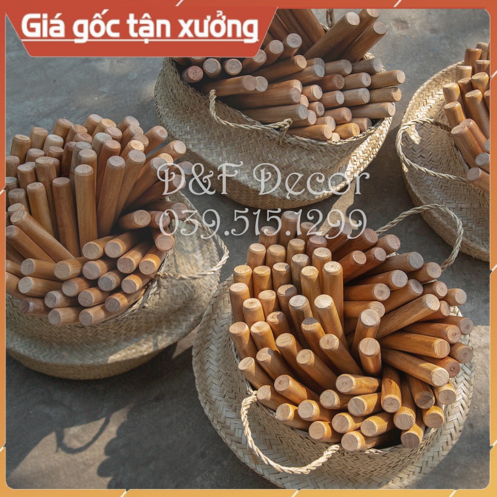Cán Lăn Bột Bằng Gỗ, Loại Nhỏ - Dụng Cụ Làm Bánh, Chụp Ảnh