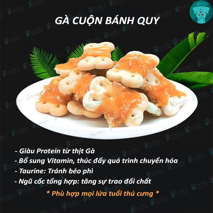 [HẤP DẪN] Gà Cuộn Bánh Quy Cho Chó Mèo, Gặm Sạch Răng, Pet Snack Dinh Dưỡng, Bánh Ăn Vặt Cho Thú Cưng 100gr - JF41