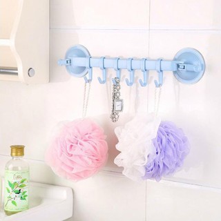 Thanh treo đồ dán tường - 6 móc đa năng