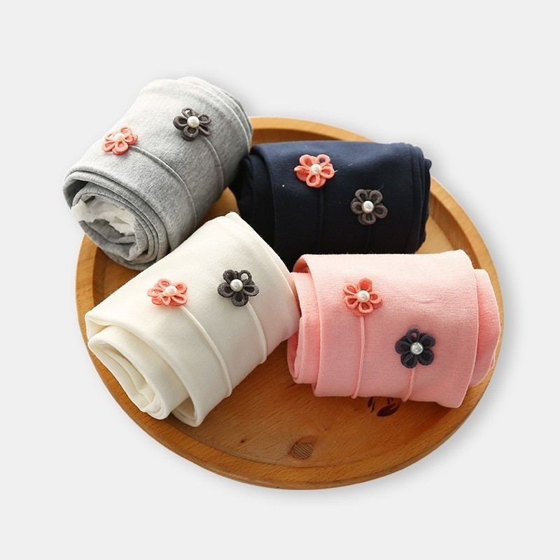 Quần legging thêu hoa màu kẹo ngọt xinh xắn cho bé gái