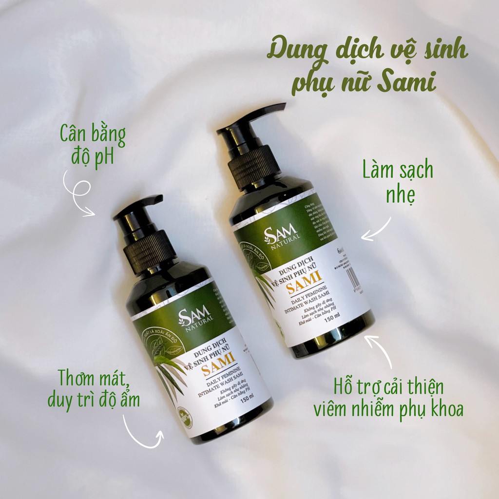 Dung Dịch Vệ Sinh Phụ Nữ Sami Chiết Xuất Lá Xoài Ấn Độ 150ml [Sam Natural]