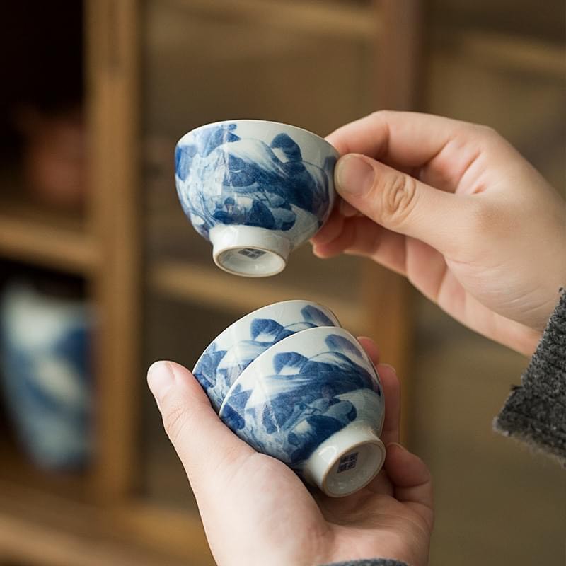 Bộ Chén Men Rạn Sứ Thanh Hoa