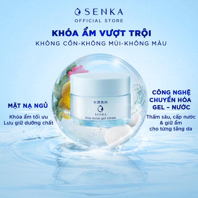 Bộ đôi Serum dưỡng ẩm - chống lão hóa và Mặt nạ ngủ cấp ẩm chuyên sâu SENKA DEEP MOIST 3X HA SERUM 30ML &amp; GEL CREAM 50G