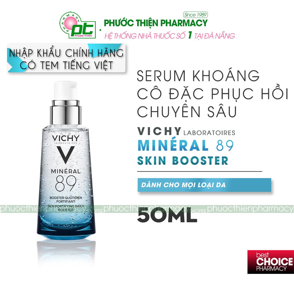 Serum dưỡng chất khoáng cô đặc giúp phục hồi da chuyên sâu Vichy Mineral 89 Fortifying Daily Booster 50ml