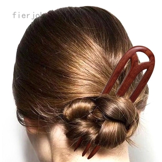 Fierjob Chic Retro Style Simple Minimalist Hairpin Hair Pin Stick Wooden Craft Hair 1PC