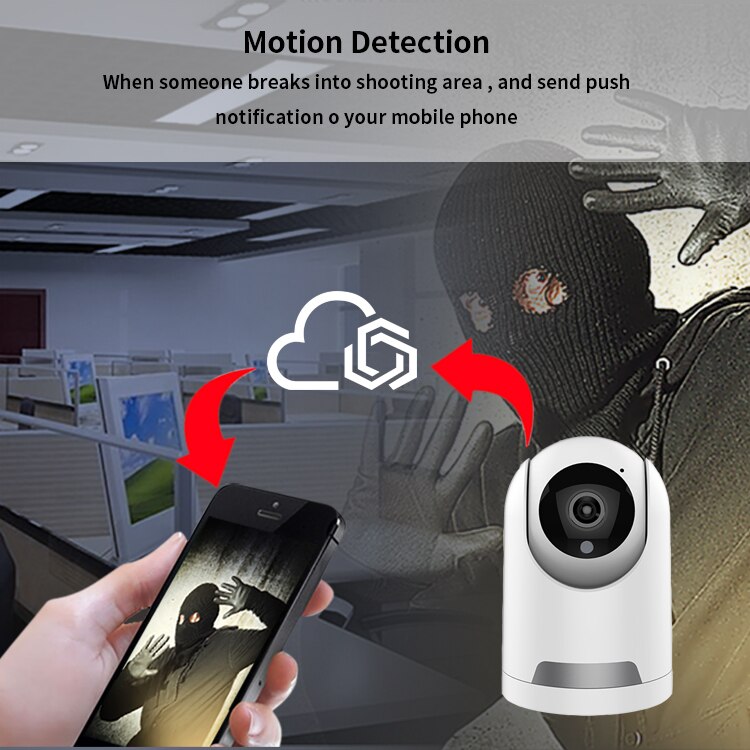EVKVO - Theo dõi tự động -Tuya Smart Life APP FHD 3MP WIFI Camera quan sát Rotate Wireless PTZ IP Camera CCTV Mini WIFI Camera Motion Detection Alarm