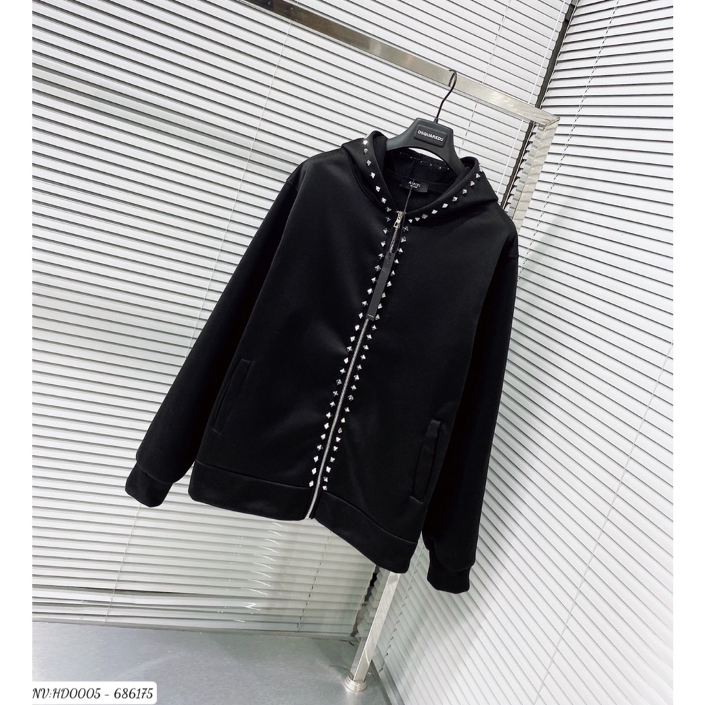 Áo Hoodie Zip Nam Amiri Phối Họa Tiết Đính Đá Viền Áo Sang Trọng - Áo Hoodie Unisex Nam Nữ Amiri Chất Dạ Cao Cấp DT FASH