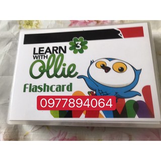 Flashcards Tiếng Anh Learn with Ollie 3 ép plastics bền đẹp